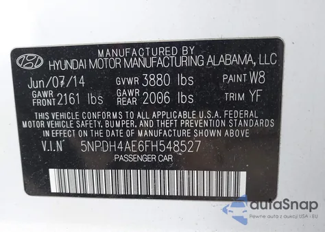 2015 Hyundai Elantra Se из США, поврежденный, VIN 5NPDH4AE6FH548527